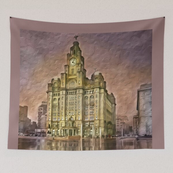 Item preview, Digital Art composition of Royal Liver Building, Liverpool, England. designed and sold by davidelder.