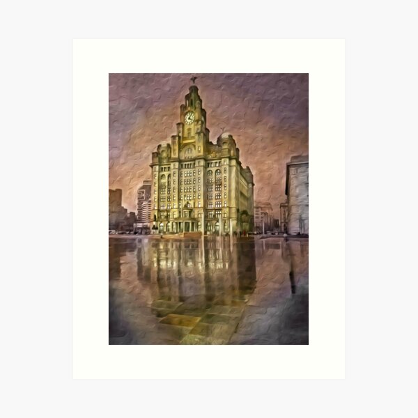 Item preview, Digital Art composition of Royal Liver Building, Liverpool, England. designed and sold by David Elder.