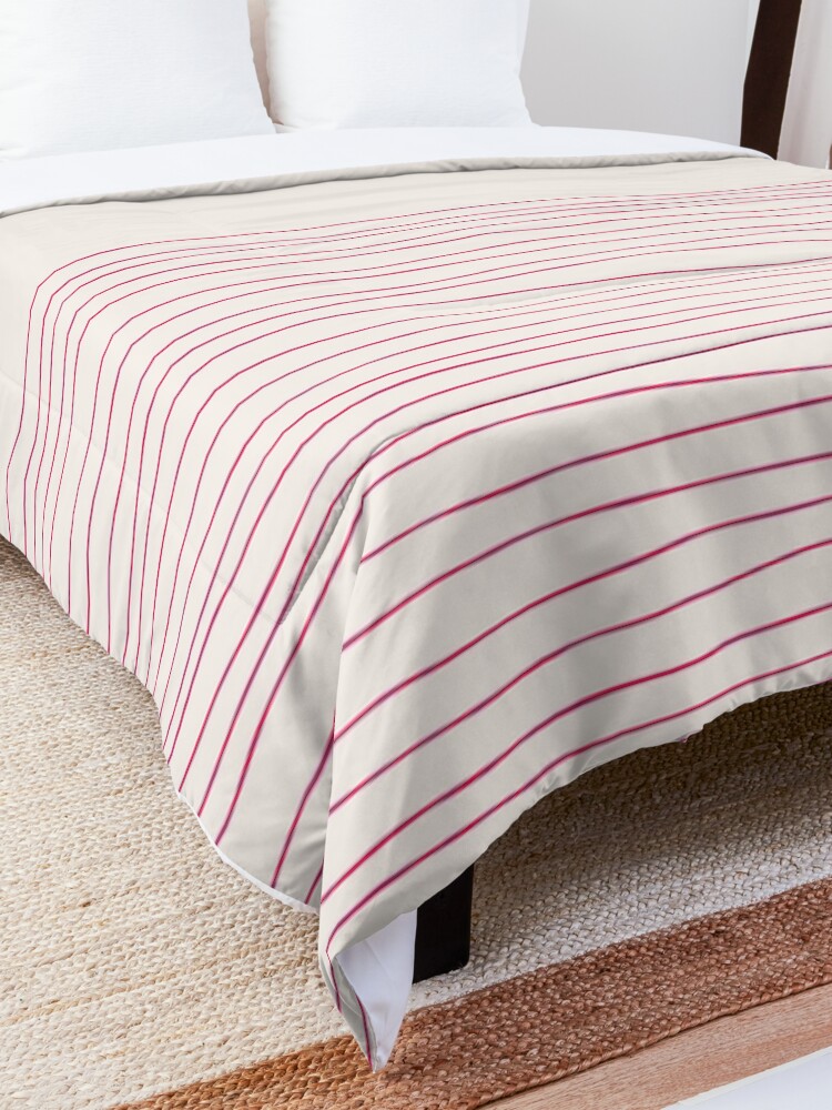 Alternate view of Hand Striped Pink Cream Comforter
