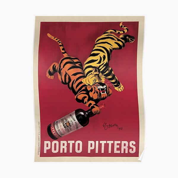 Vintage William Porto Pitters Alcoholic Peacock Advertisement Lithograph by Leonetto Cappiello Poster