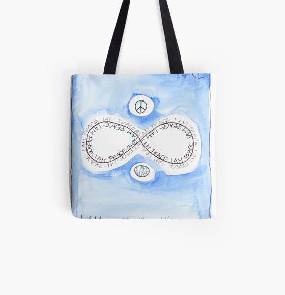 Manifesto »I AM PEACE« Allover-Print Tote Bag