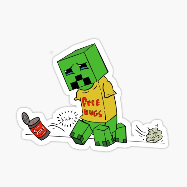 Minecraft Sad Creeper Sticker By Eggcelantarts | canoeracing.org.uk