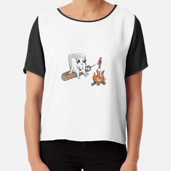 Marshmallow Roasting Human Chiffon Top