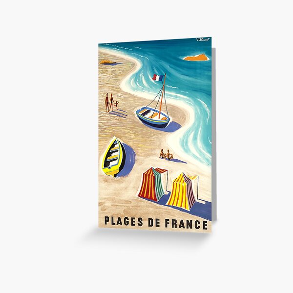 Item preview, Vintage France Beaches Villemot Travel Poster designed and sold by retrographics.