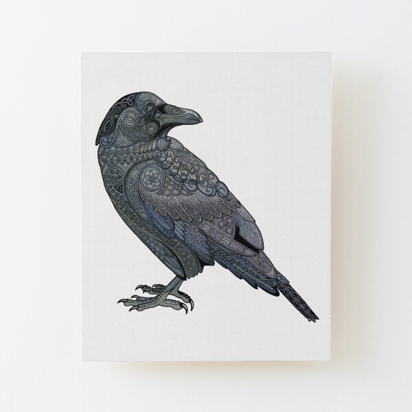 Celtic Raven Wood Mounted Print