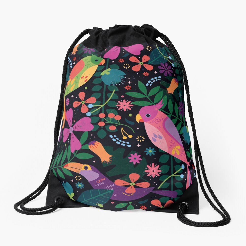 Enchanted Birds Drawstring Bag