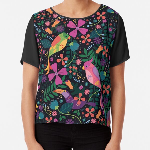Enchanted Birds Chiffon Top