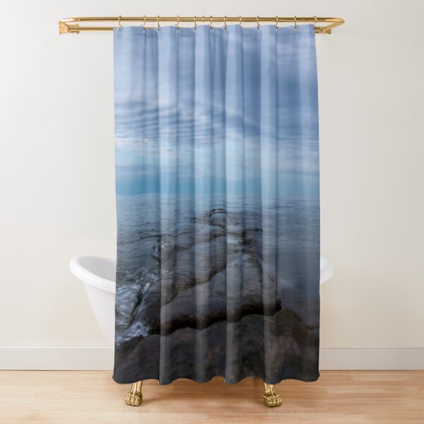 Sunset at the lake Shower Curtain