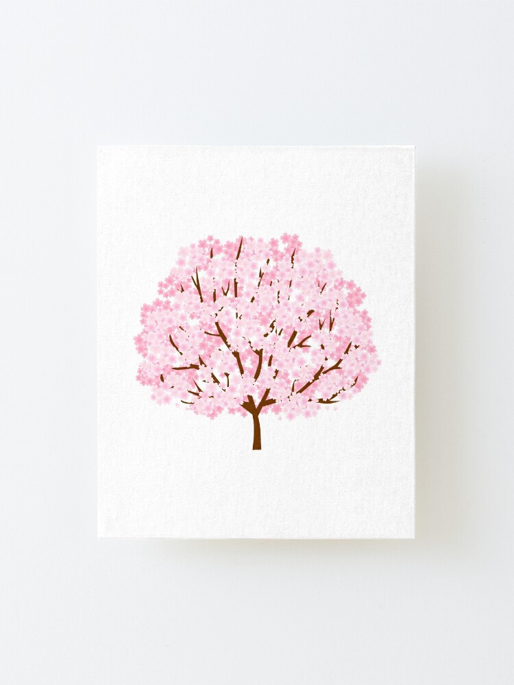 Lámina montada «Dibujos animados de árbol de flor de cerezo» de azule1 |  Redbubble