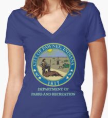 Pawnee Indiana Parks and Recreation Women's Fitted V-Neck T-Shirt