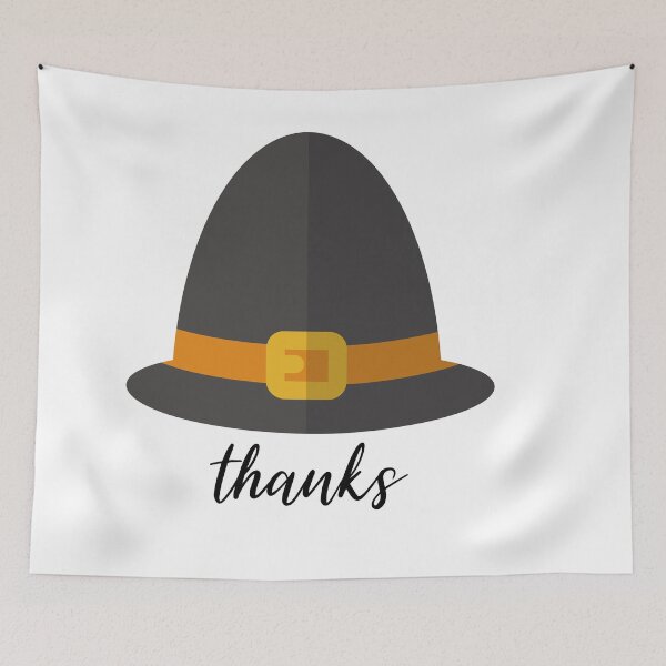 Item preview, Simple, flat Pilgrim hat flat design illustration with Thanks for Thanksgiving  designed and sold by mkopka.