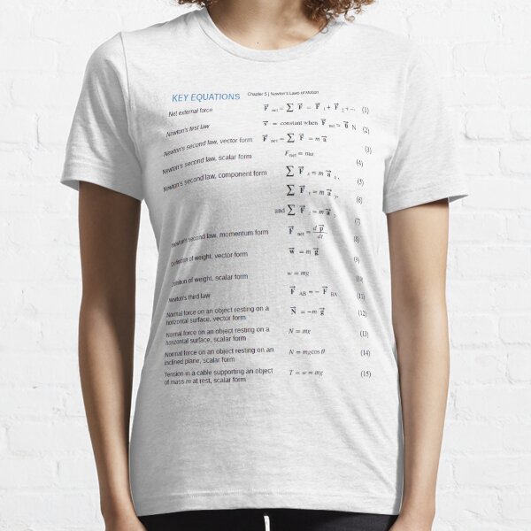 #Newton #Laws of #Motion #NewtonLaws Physics Essential T-Shirt