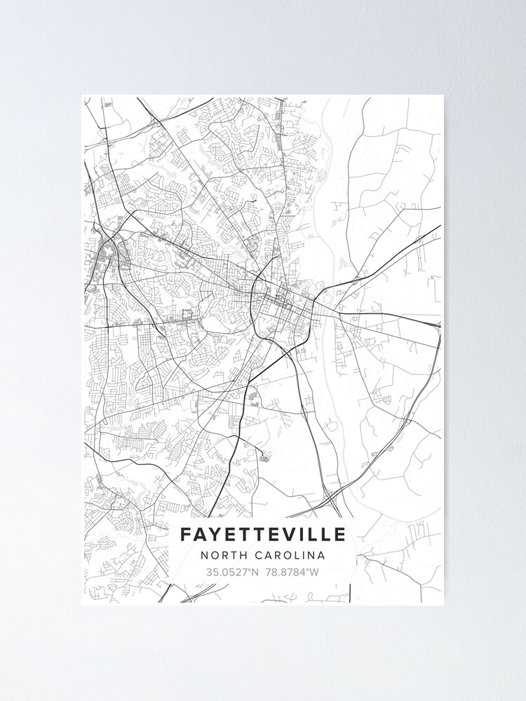 "Fayetteville NC Map" Poster by Kara515 | Redbubble