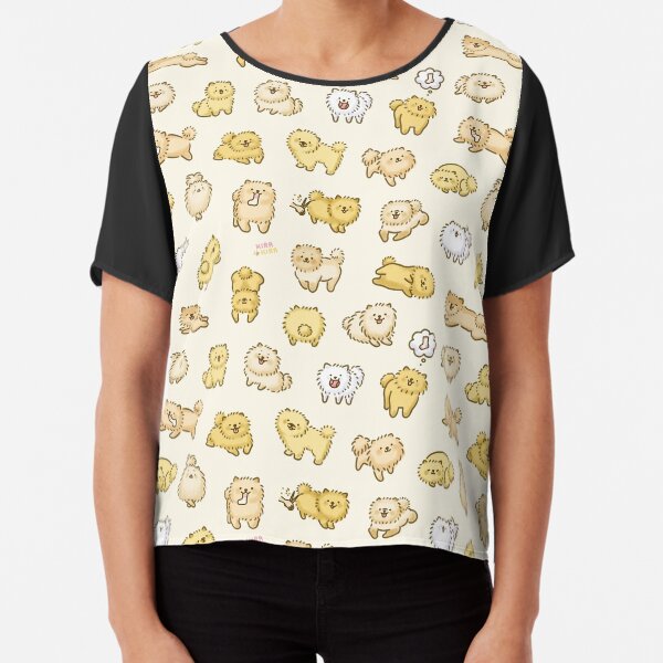 Pom Life! Kawaii Pomeranian Doodle Chiffon Top
