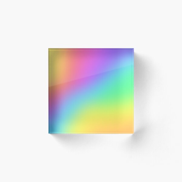 Bright Prismatic Rainbow Ombre Gradient Design Acrylic Block