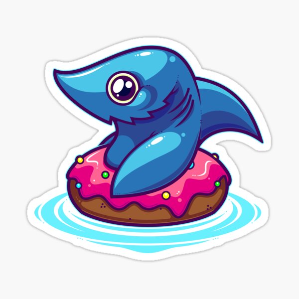 Donut Shark Sticker