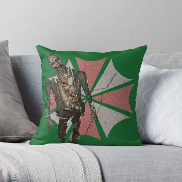 Concrete Umbrella Logo with Zombie Throw Pillow