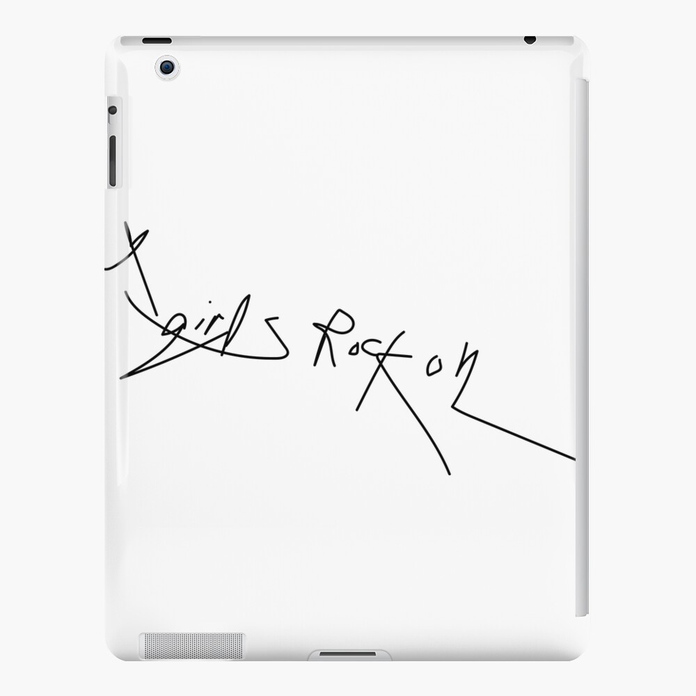 girls rock on, black and white iPad Case & Skin