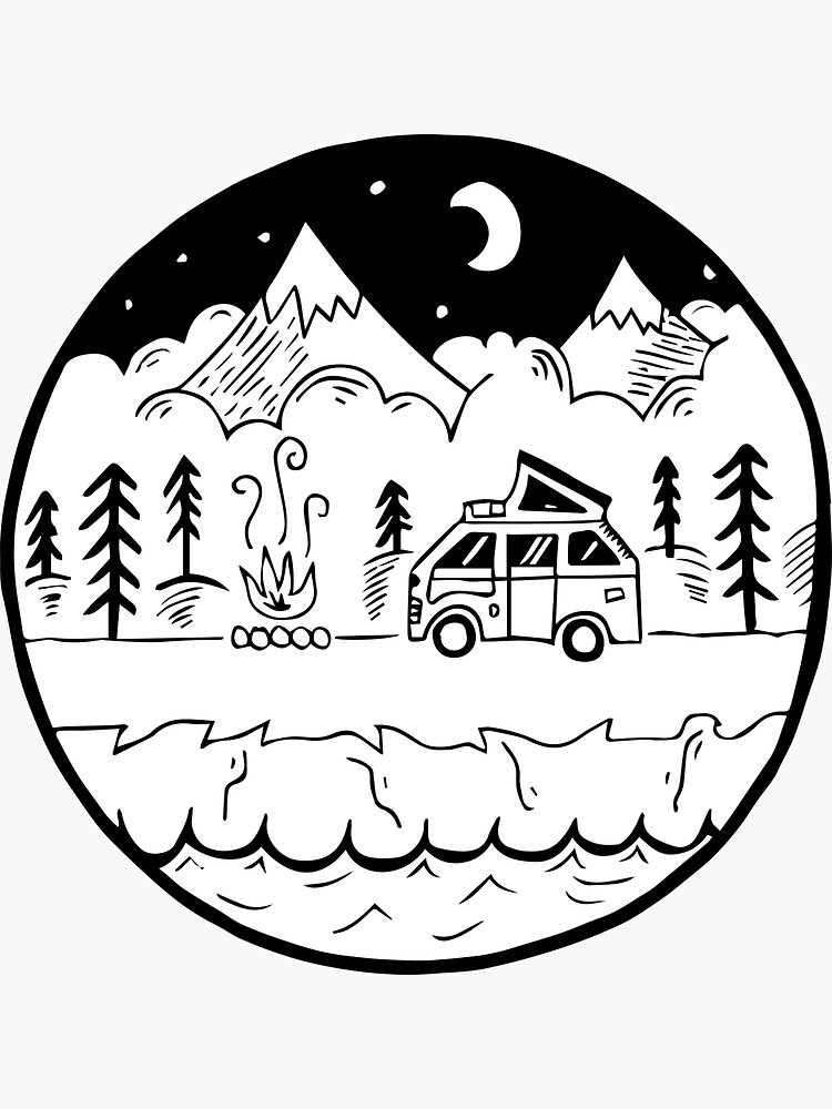 Van Life Vinyl Decal Sticker EURO DUB VW Funny Camper camping Love Peace 