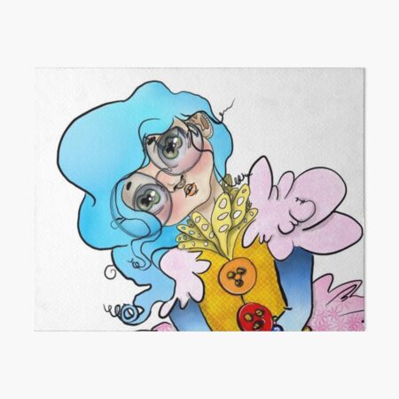 Cute Button Girl Art Board Print