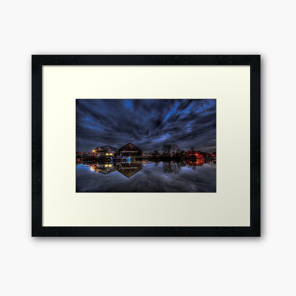 Weather over the South Fraser Framed Art Print