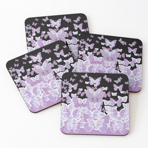 Item preview, WHITE-BLACK-PURPLE MAUVE COLOR MONARCH BUTTERFLIES, designed and sold by sharlesart.