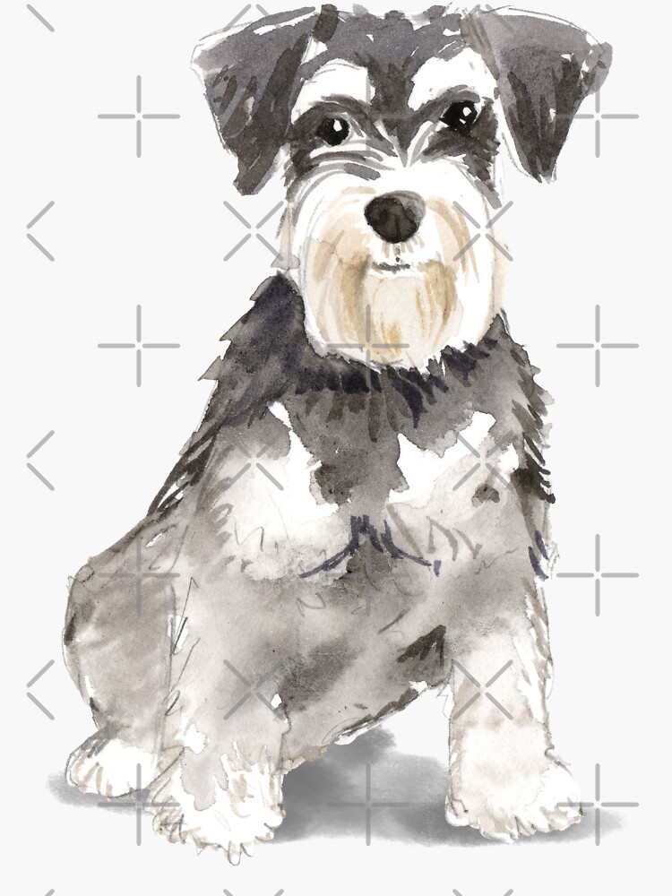 Thumbnail 3 von 3, Sticker, Aquarell Zwergschnauzer designt und verkauft von kareanddesign.