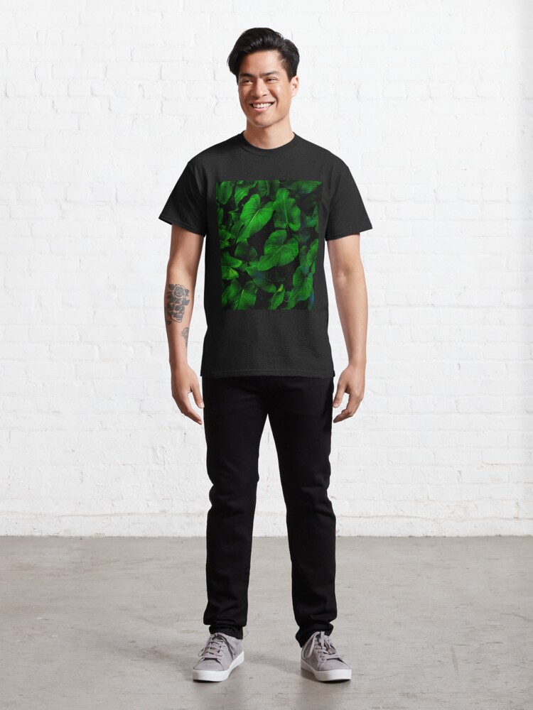Alternate view of Dark Green Lilly Leaves Classic T-Shirt