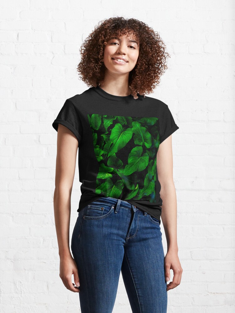 Alternate view of Dark Green Lilly Leaves Classic T-Shirt