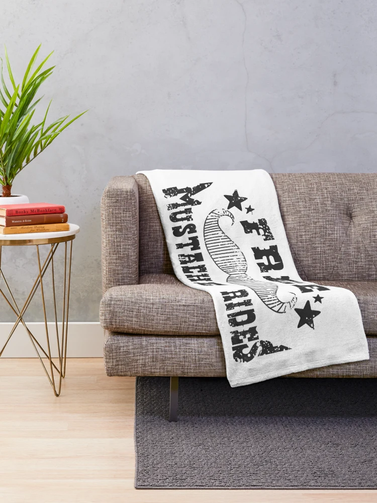Thumbnail 2 of 6, Throw Blanket, Free Mustache Rides designed and sold by FatLadder.