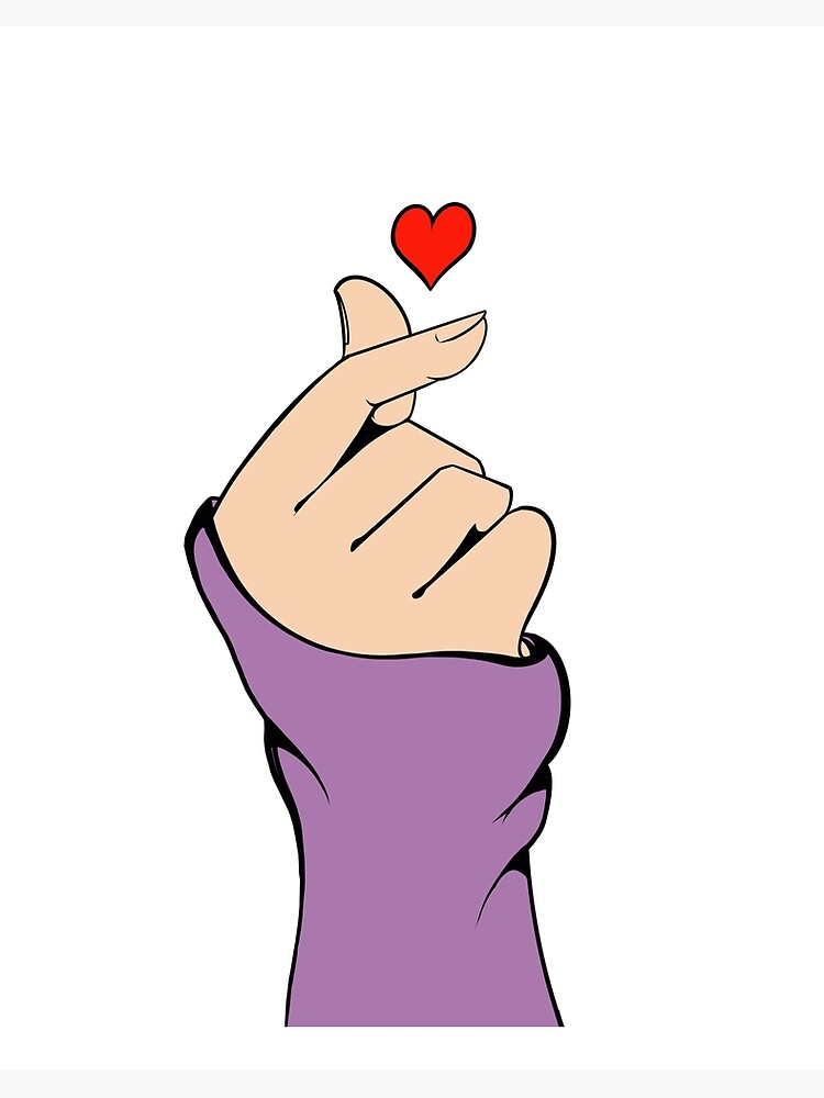 Cute Hand Heart For Lovers Of Kpop Art Board Print By Dgsmirk Redbubble