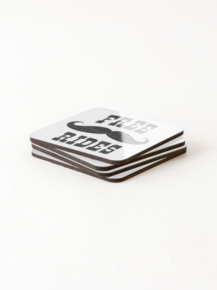Thumbnail 4 of 5, Coasters (Set of 4), Free Mustache Rides designed and sold by FatLadder.