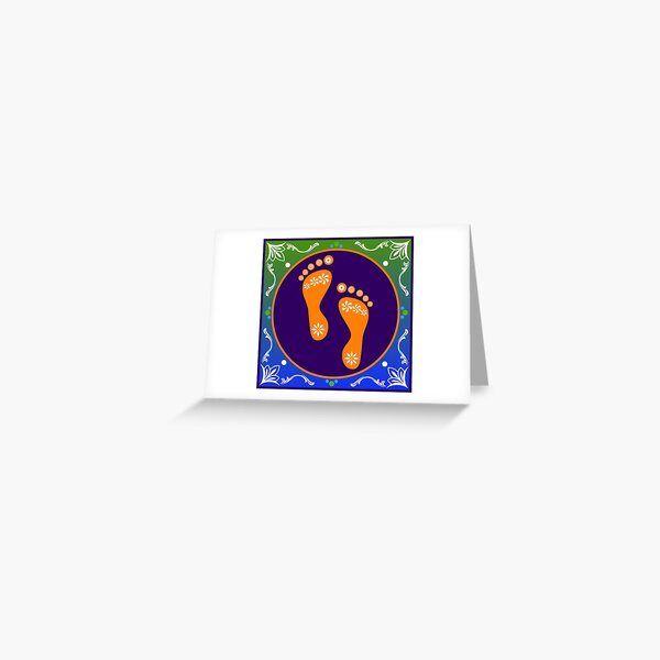Diwali Rangoli With Beautiful Footprint Greeting Card