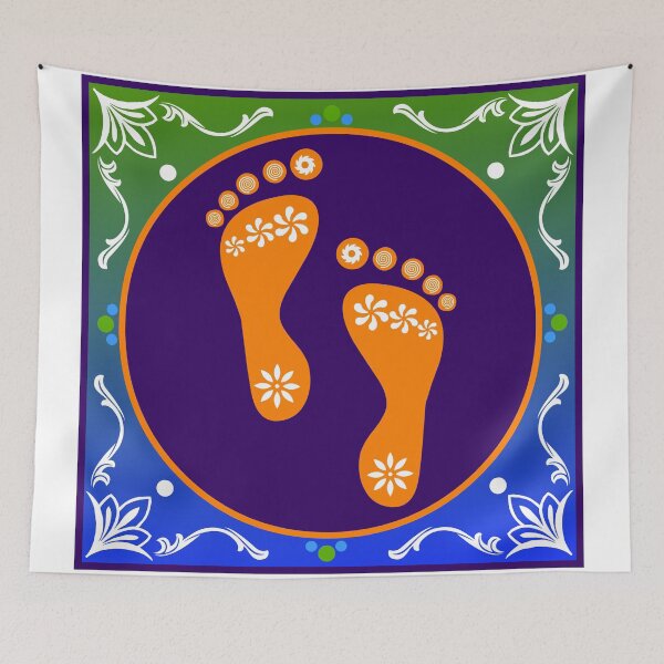 Item preview, Diwali Rangoli With Beautiful Footprint designed and sold by Oirabot.