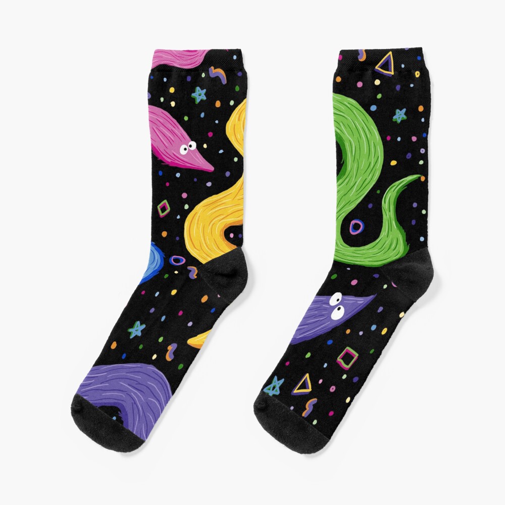 Bowling Worm On A String Socks