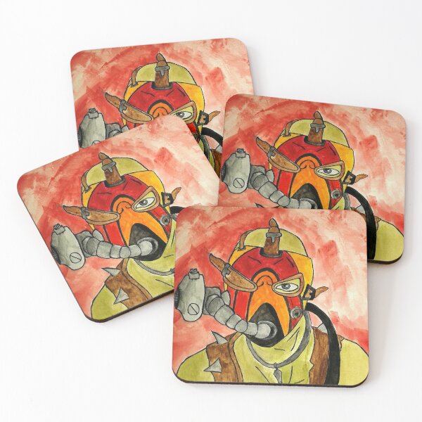 Krieg Portrait with a Red Sky Coasters (Set of 4)