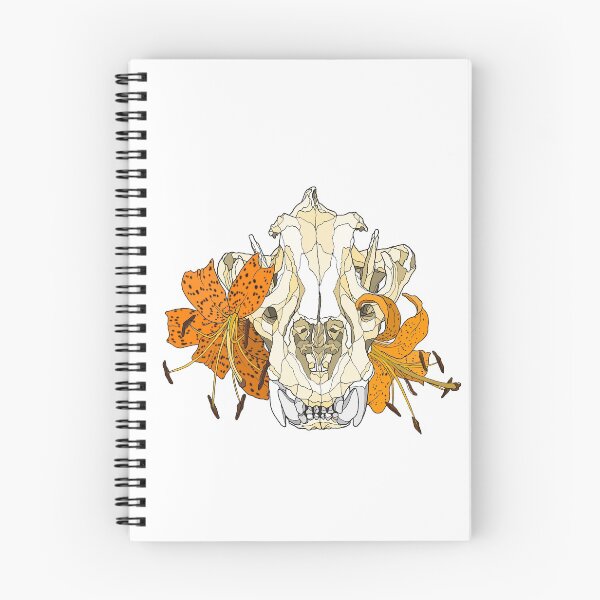 Item preview, Tiger Skull With Tigerlilys designed and sold by TinkerandBone.