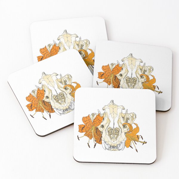 Item preview, Tiger Skull With Tigerlilys designed and sold by TinkerandBone.