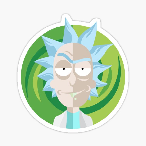 Rick and Morty - Rick Sanchez face Illustration Sticker Sticker