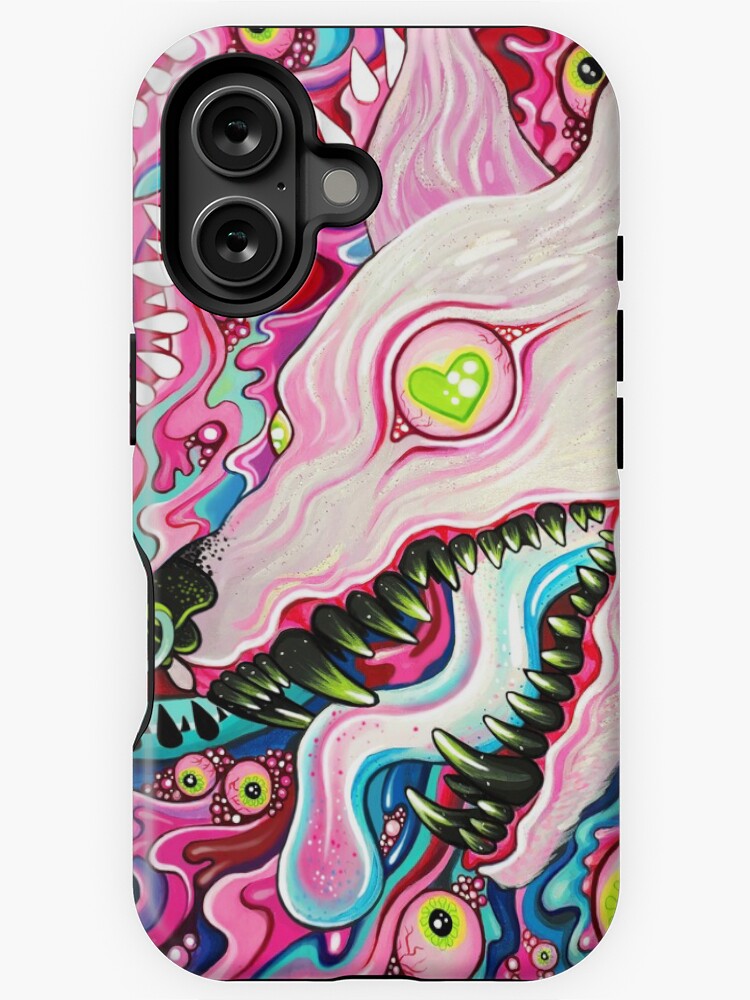 Thumbnail 1 of 4, iPhone Case, Glitterwolf Acrylic Painting designed and sold by cloudsover31.