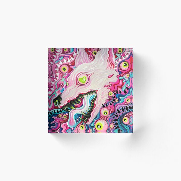 Glitterwolf Acrylic Painting Acrylic Block