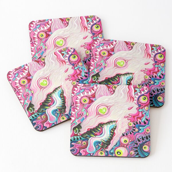 Glitterwolf Acrylic Painting Coasters (Set of 4)