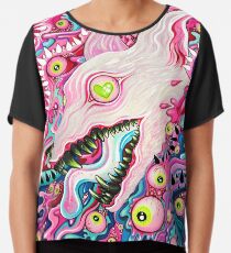 Glitterwolf Acrylic Painting Chiffon Top