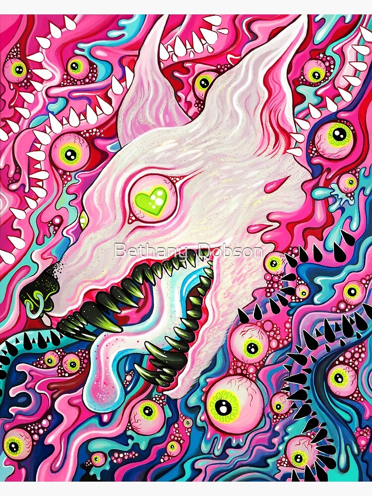 Glitterwolf Acrylic Painting by cloudsover31