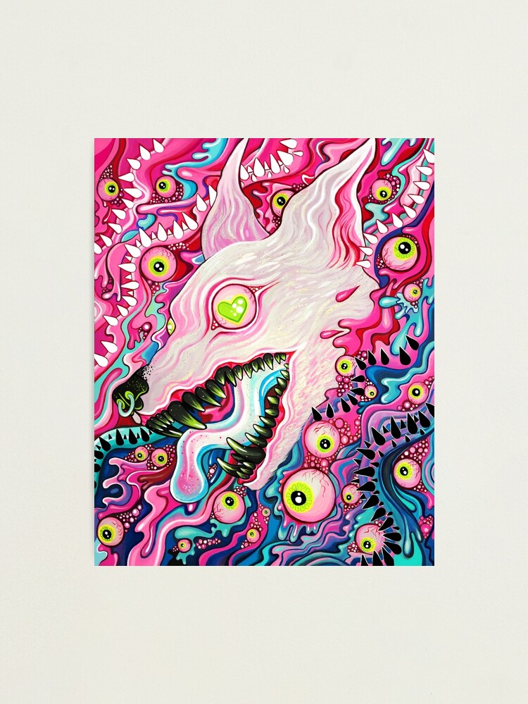 Alternate view of Glitterwolf Acrylic Painting Photographic Print