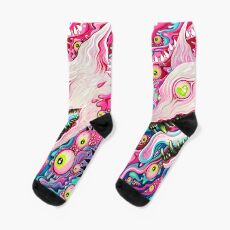 Glitterwolf Acrylmalerei Socken
