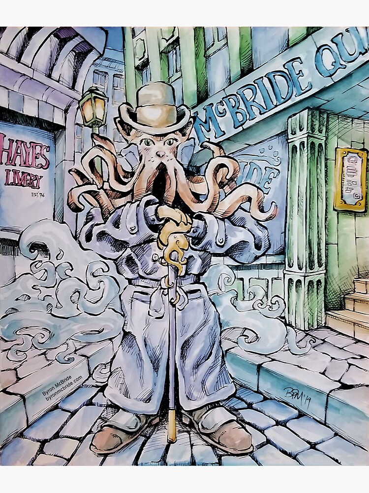 Thumbnail 3 of 3, Sticker, Cat-thulhu, the Meowing Darkness designed and sold by Byron McBride.