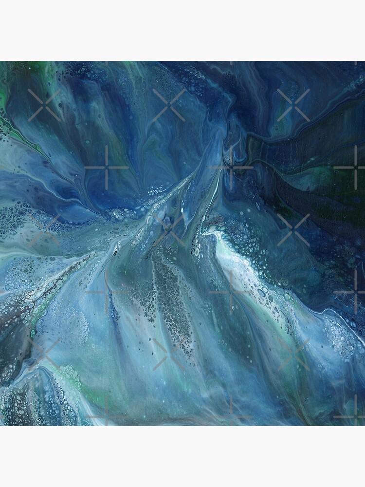 Wave Over Sandbank: fluid acrylic pour painting by kerravonsen
