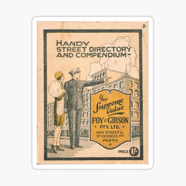 Handy street directory and compendium of Perth and suburbs State Library of Western Australia Sticker