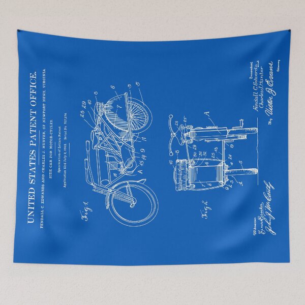 Aperçu de l'œuvre Brevet de Sidecar de moto 1912 - Blueprint créée et vendue par FinlayMcNevin.